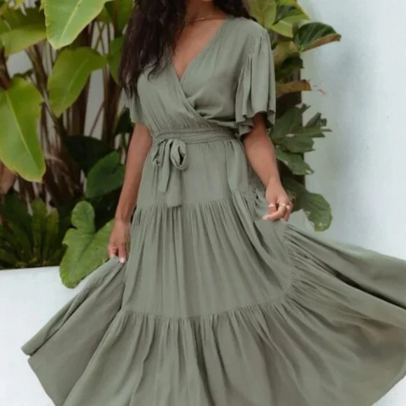 Petal & Pup Barker Dress, S, Olive - Picture 3 of 10